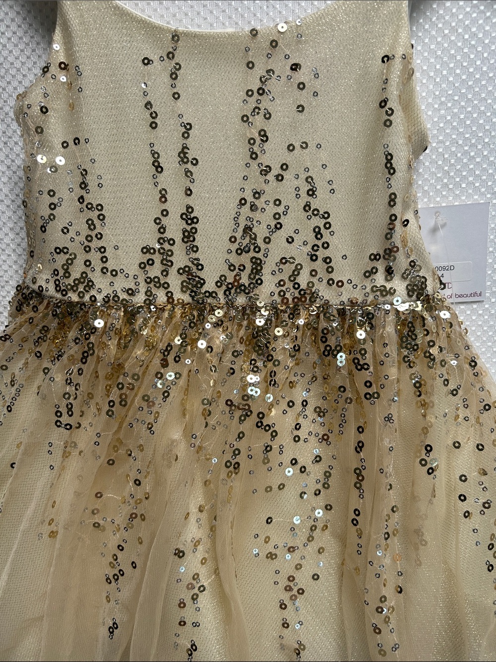 Wowza! Zoe Ltd Gold Sequin Tulle Formal Dress. Size 4 Flower Girl dress. NWT - Picture 3 of 6